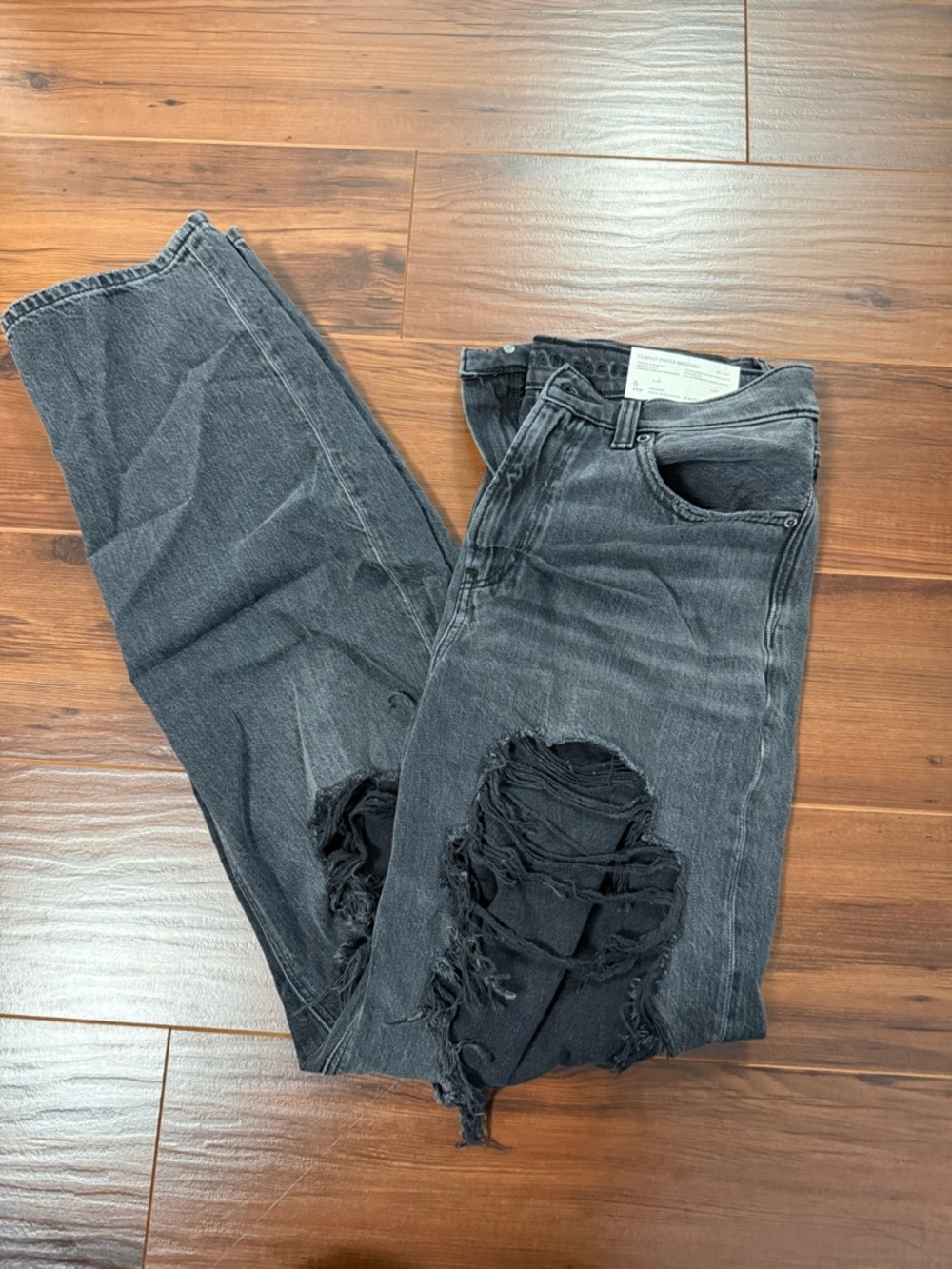 American Eagle Outfitters Washed Black High-Rise Jeans